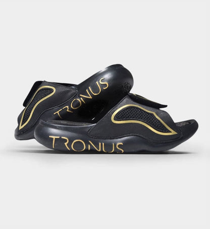 WOMENS LUXE SPORTS RECOVERY SLIDES BLACKOUT by TRONUS FOOTWEAR