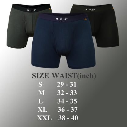 3 Pack - Bamboo Boxer Briefs for Men with Pouch Breathable Short Boxer by Mars Outlet Store LLC