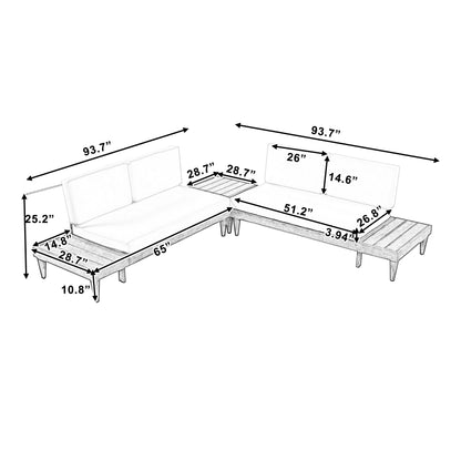 3-Piece Patio Furniture  Solid Wood Set by Blak Hom