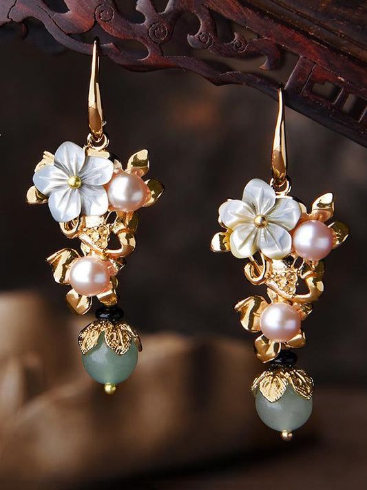 Original Flower Pearl Earrings by migunica