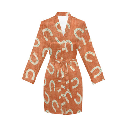 Rust Orange Women's Belted Satin Feel Dressing Lounge Robe by Baha Ranch Western Wear