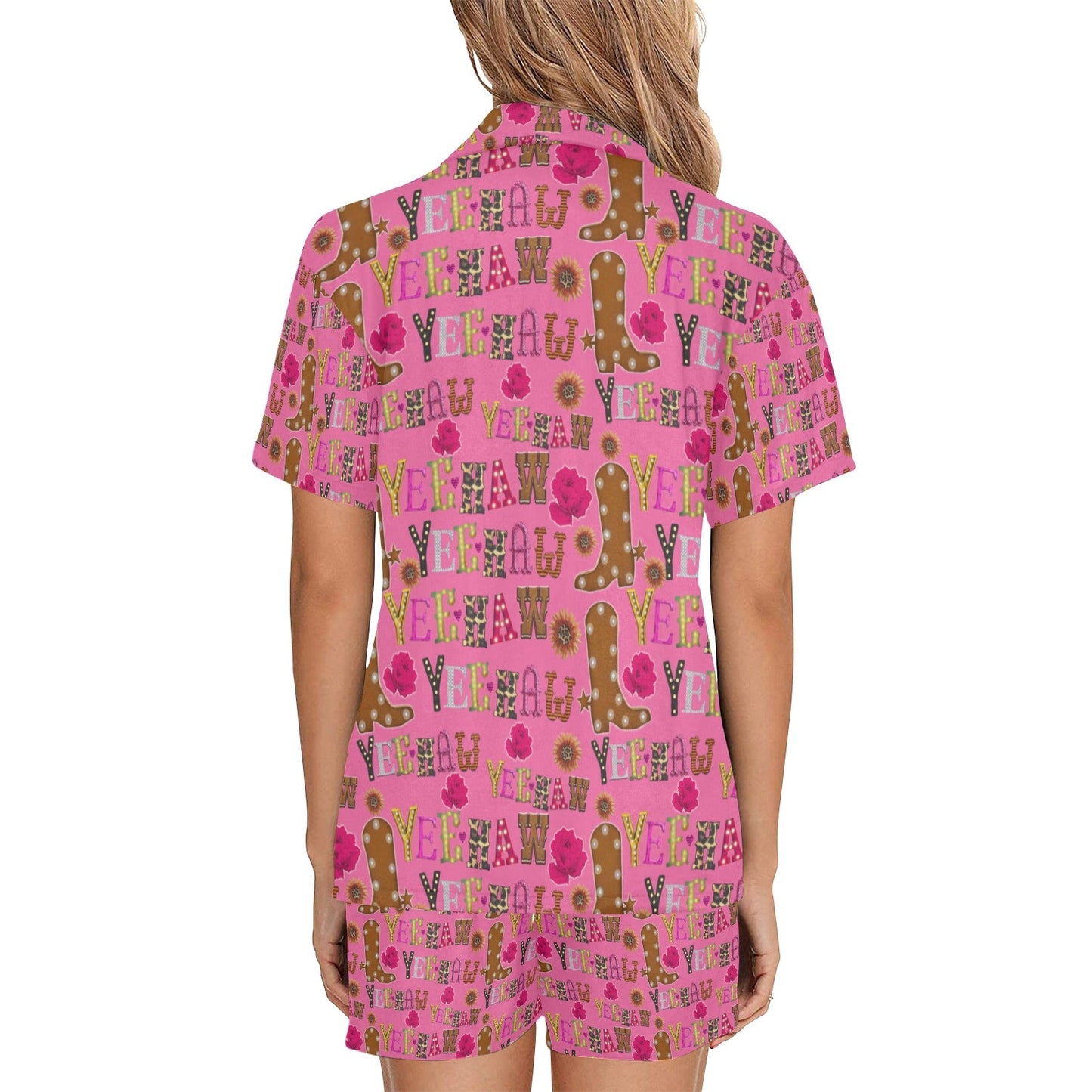 Pink Yeehaw Women's Western Pajama Set by Baha Ranch Western Wear