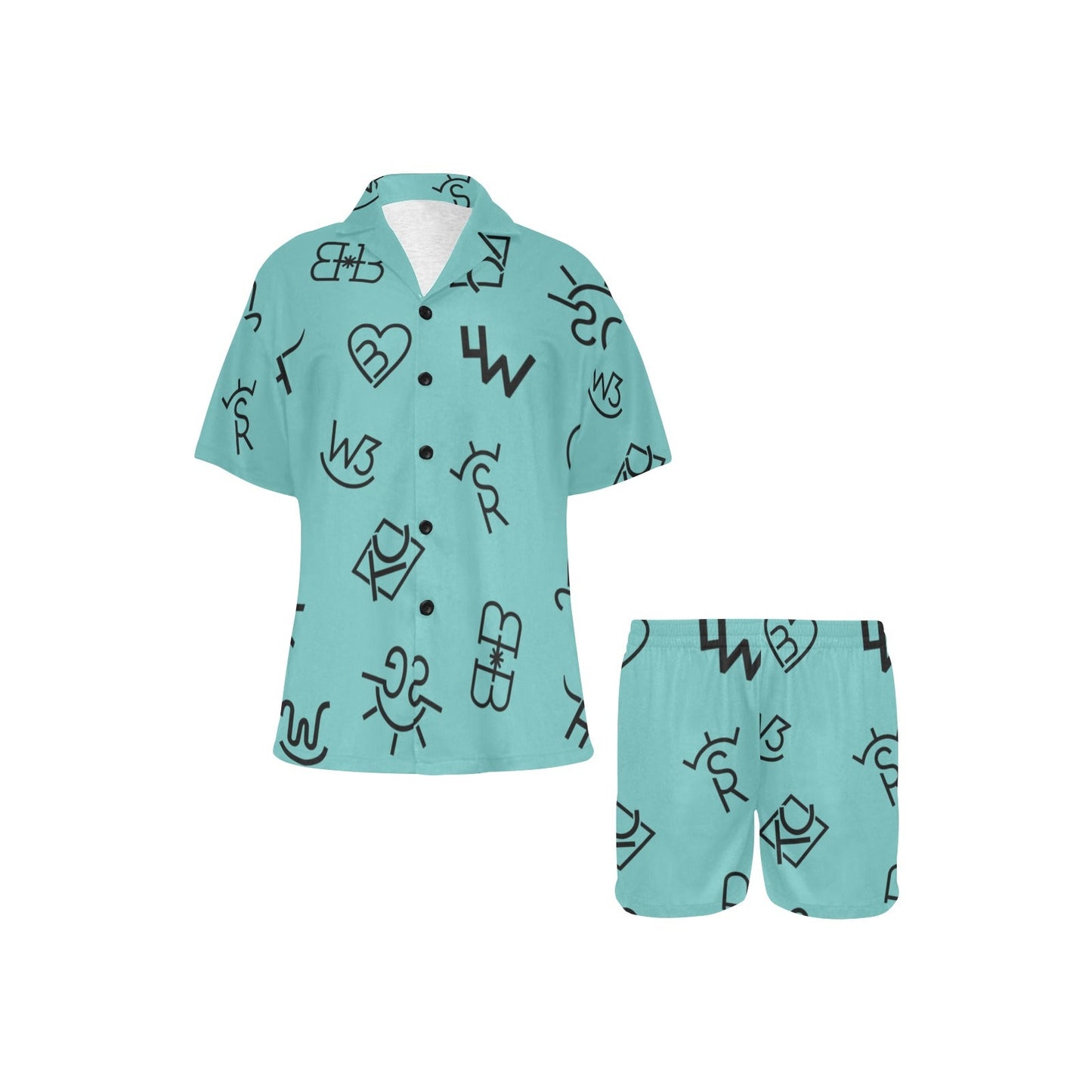 Turquoise Cattle Brands Women's Western Pajama Set by Baha Ranch Western Wear