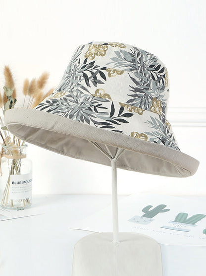 Original Solid&Printing Reversible Foldable Sun-Protection Bucket Hat by migunica