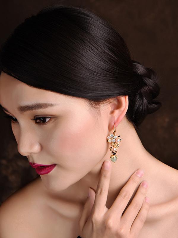 Original Flower Pearl Earrings by migunica