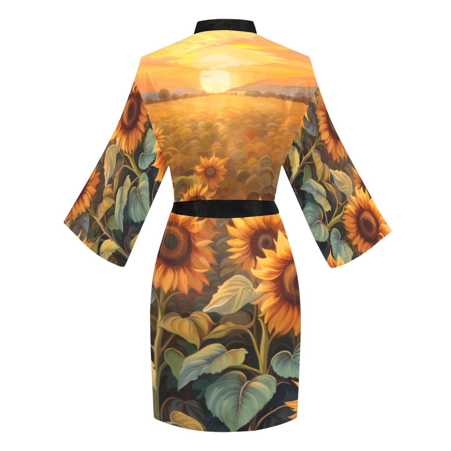 Sunflower Field Women's Lounge Kimono Robe by Baha Ranch Western Wear