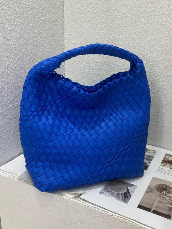 Solid Color Woven Bags Handbags by migunica