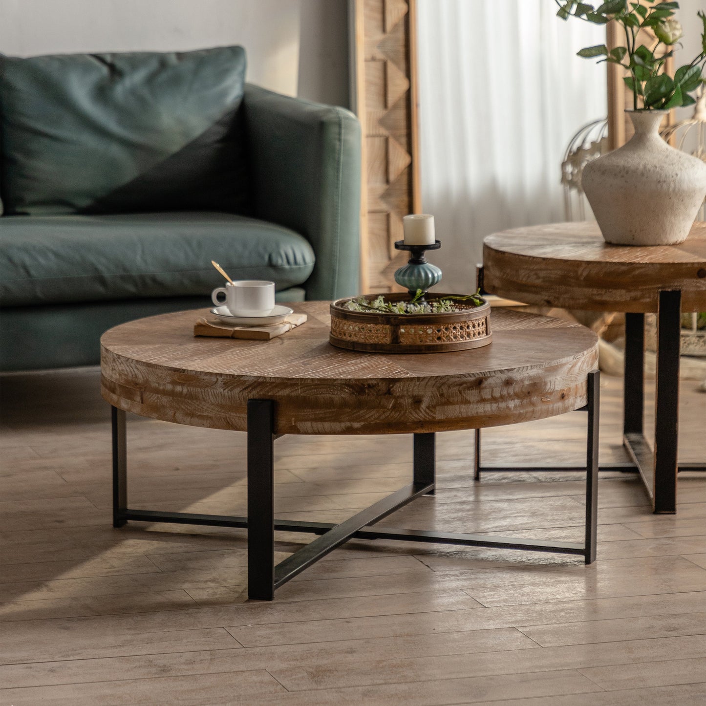 Modern Retro Splicing Round Coffee Table by Blak Hom