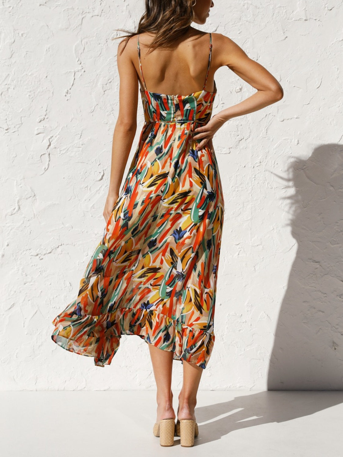 Printed Sleeveless Midi Cami dress by BlakWardrob