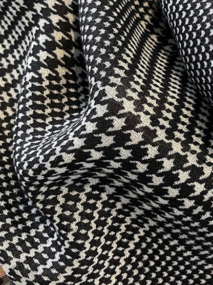 Vintage Houndstooth Floral Printed Scarf by migunica