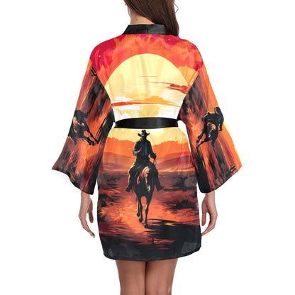 Cowboy Desert Sunset Women's Lounge Kimono Robe by Baha Ranch Western Wear