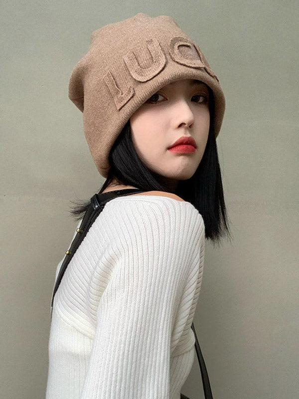 Original Simple 5 Colors Letter Applique Knitting Hat by migunica