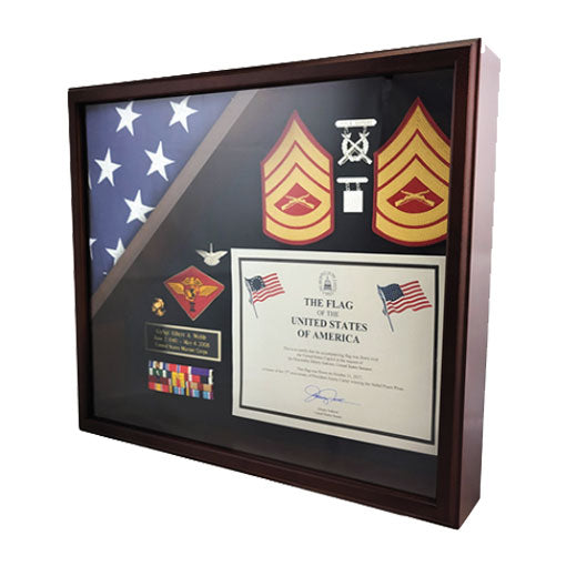 Capitol Flag and Accolades Display Case. by The Military Gift Store