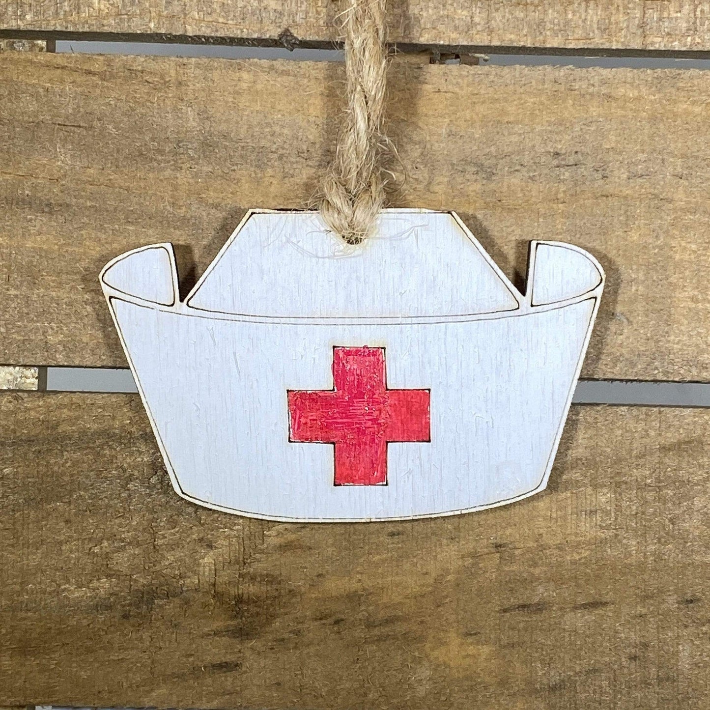 Nurse Hat Wooden Christmas Ornaments by Cate's Concepts, LLC