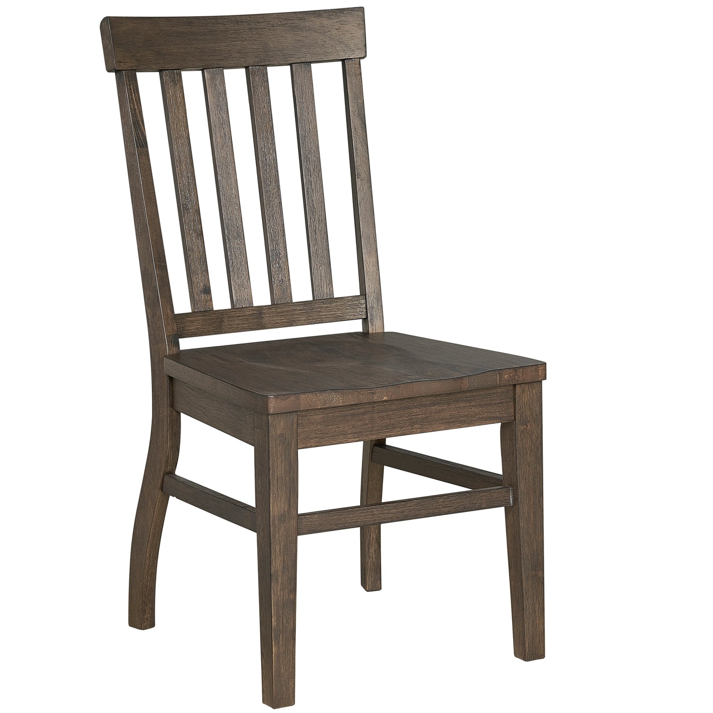 Dark Oak Side Chair: Authentic Farmhouse Style, Distressed Look, Solid Wood Construction, Comfortable Scooped Seat, Set of 2 Chairs