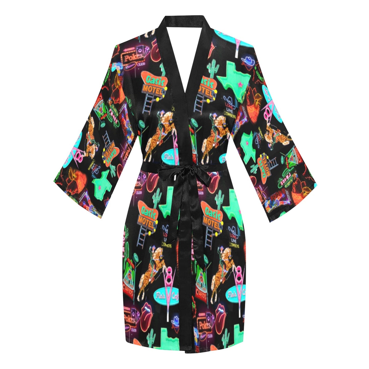 Vegas Neon Women's Lounge Kimono Robe by Baha Ranch Western Wear