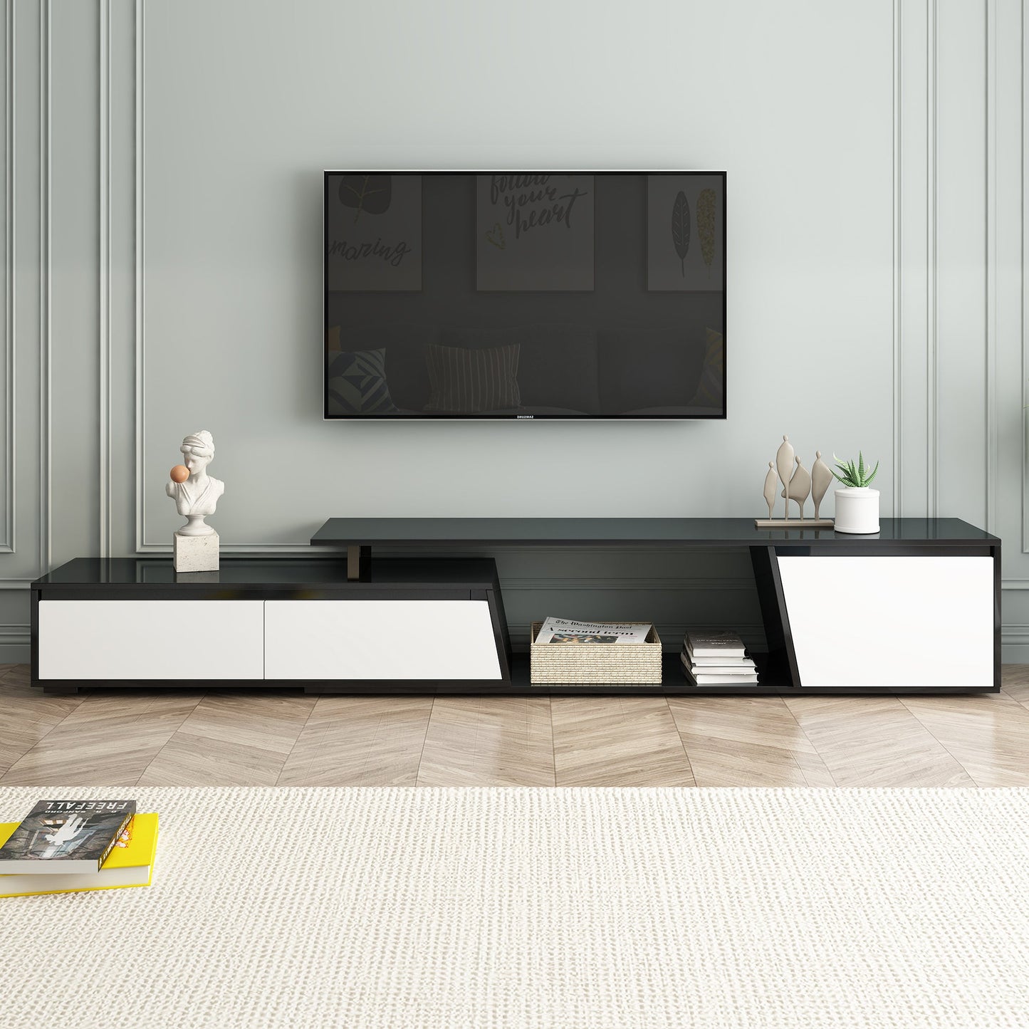 Modern Minimalist Extendable TV Stand by Blak Hom