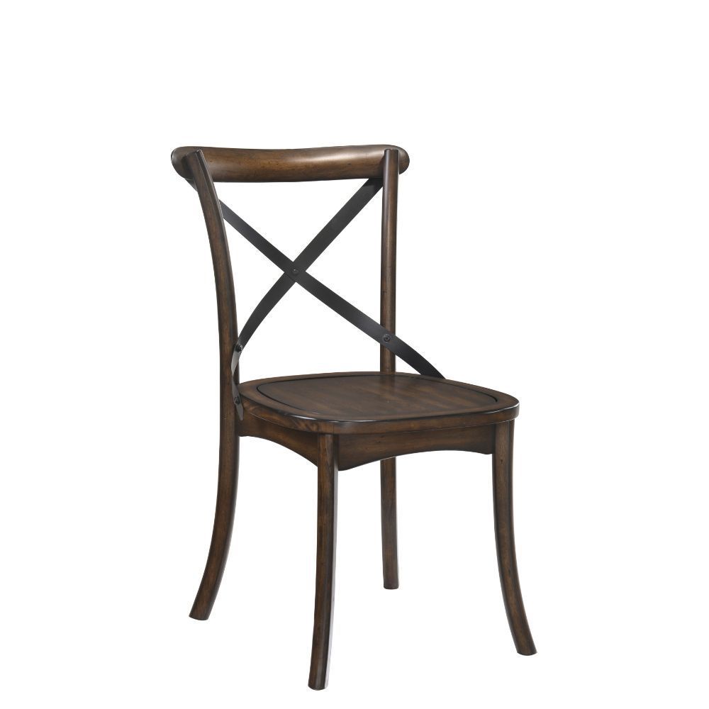 ACME Kaelyn Side Chair (Set-2) in Dark Oak & Black 73032