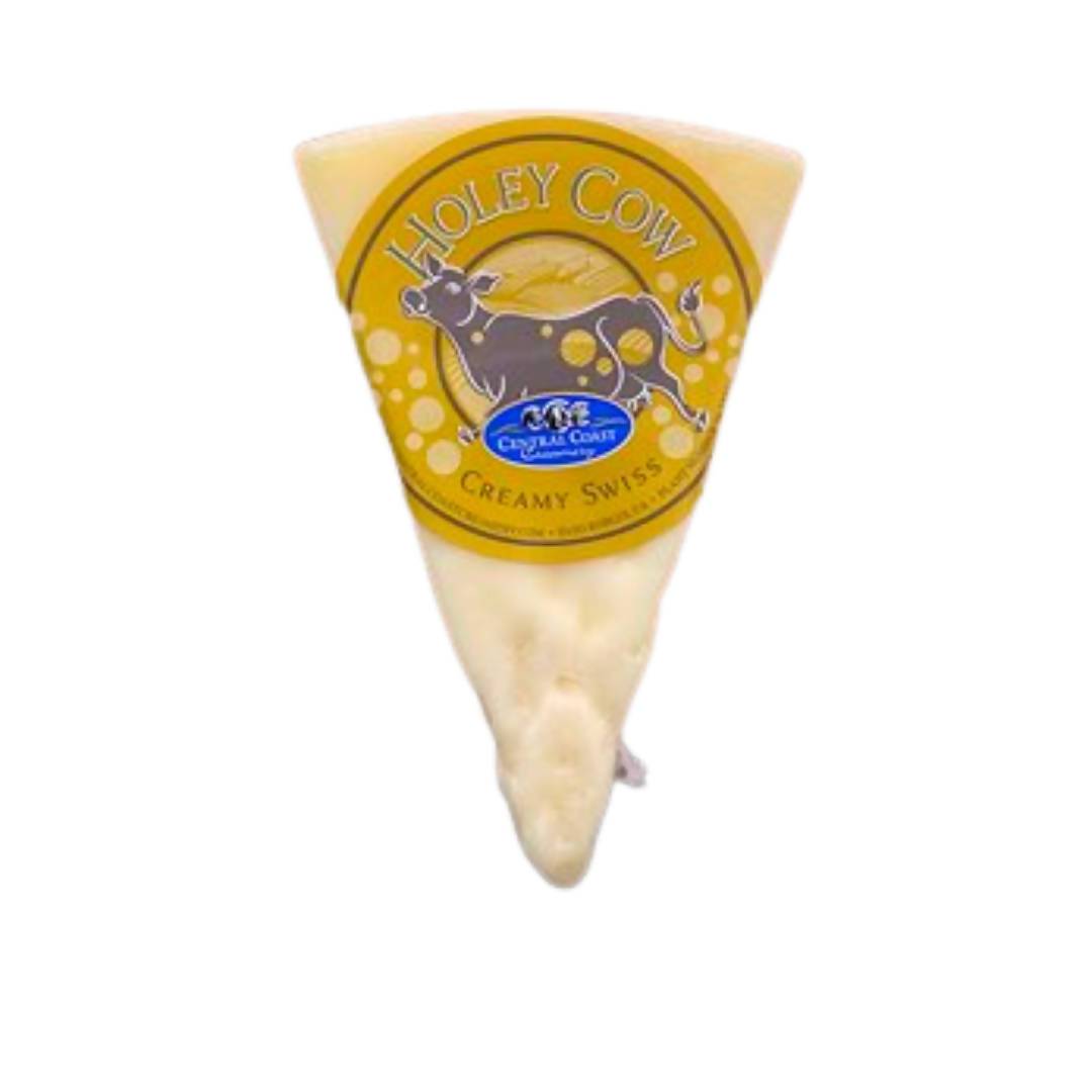 Semi-Soft Holey Cow Swiss Cheese Wedge - 12 x 6oz by Farm2Me