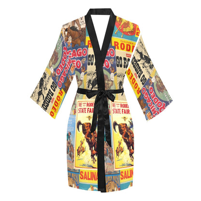 Vintage Rodeo Poster Women's Lounge Kimono Robe by Baha Ranch Western Wear