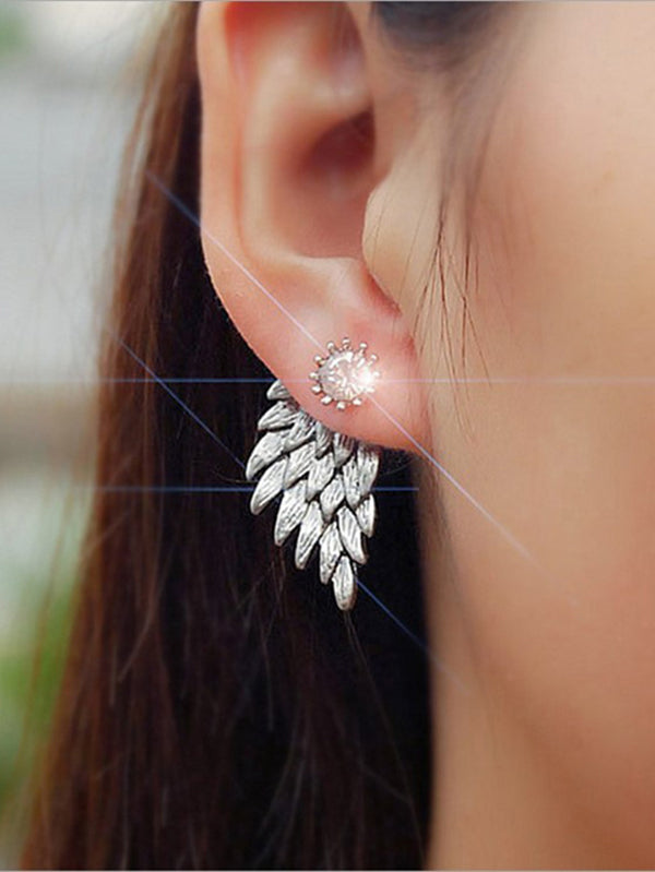 Original Rhinestone Wings Shape Earrings by migunica