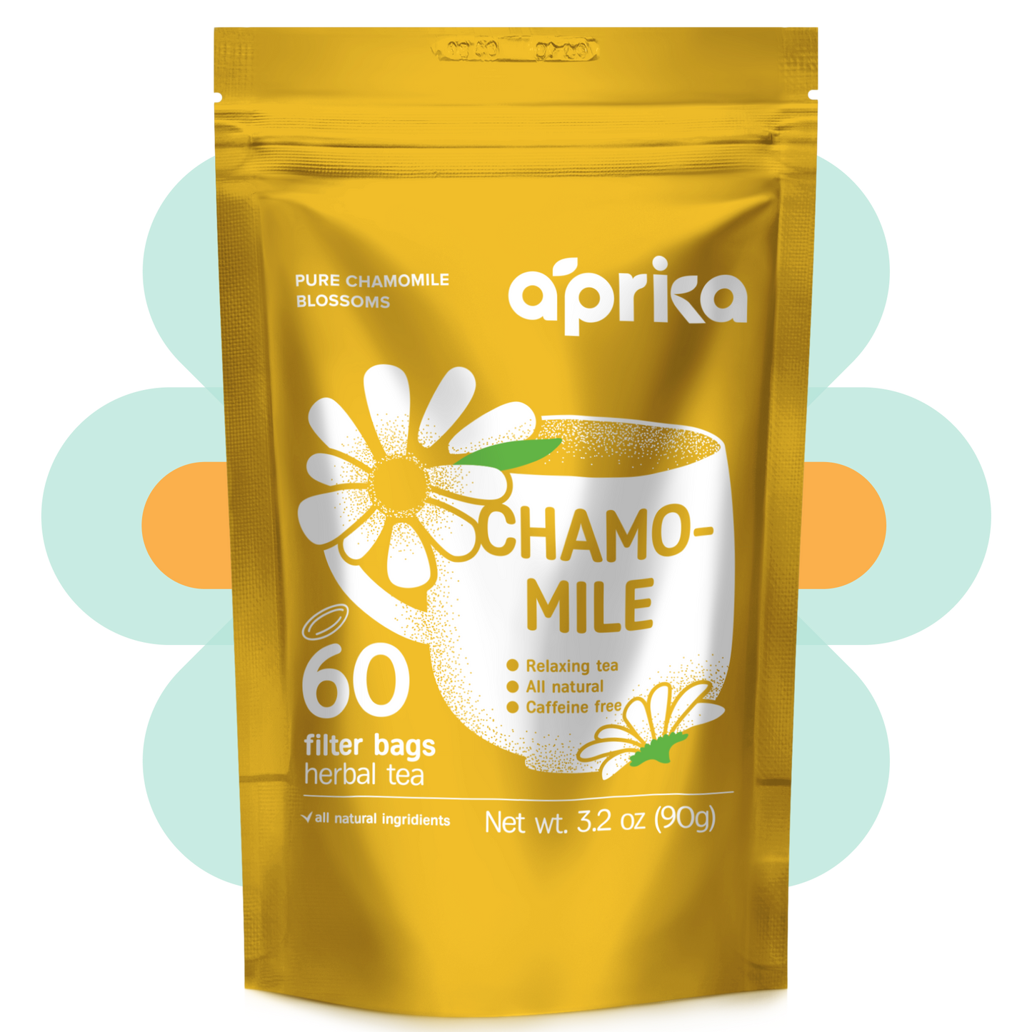 100% Pure Chamomile Herbal Tea, 60 bags by Aprika Life