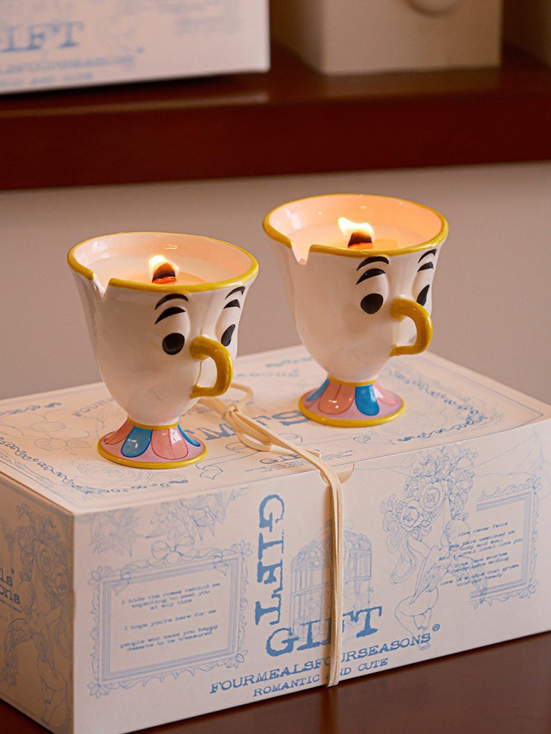 Chip Potts Scented Soy Wax Candles Set of 2 Pcs - Cute Ceramic Cartoon Mug Candle by INSPECIAL HOME