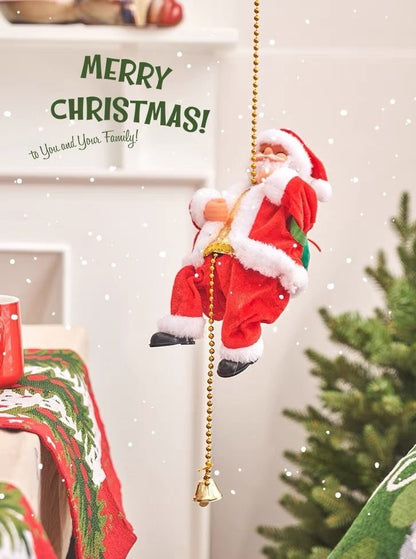 Christmas Electric Santa Decor, Santa Climbing Ropes & Ladder Toy Ornament by INSPECIAL HOME