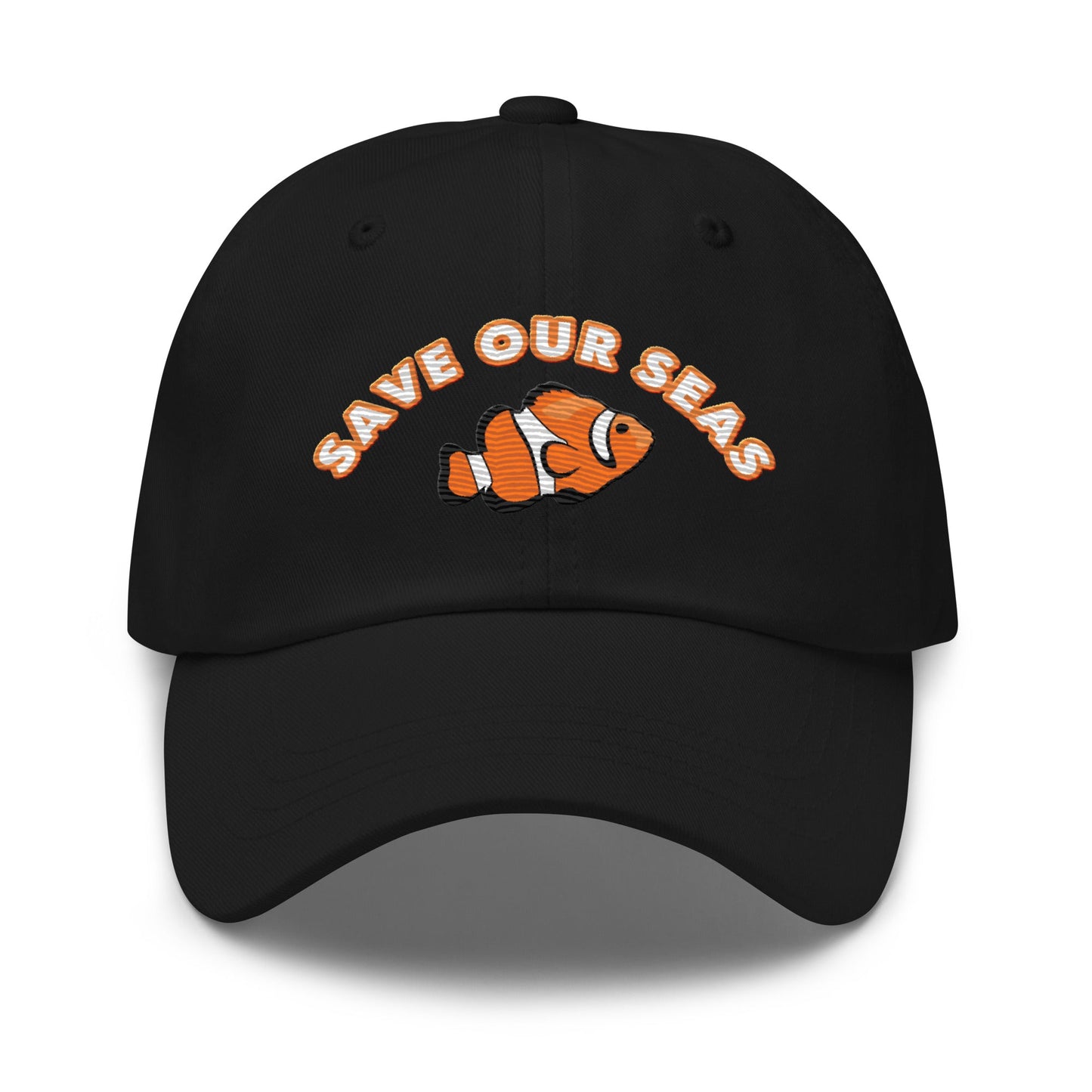 Save Our Seas Clownfish Dad hat: Pulls 4 pounds of ocean plastic! by Tropical Seas Clothing