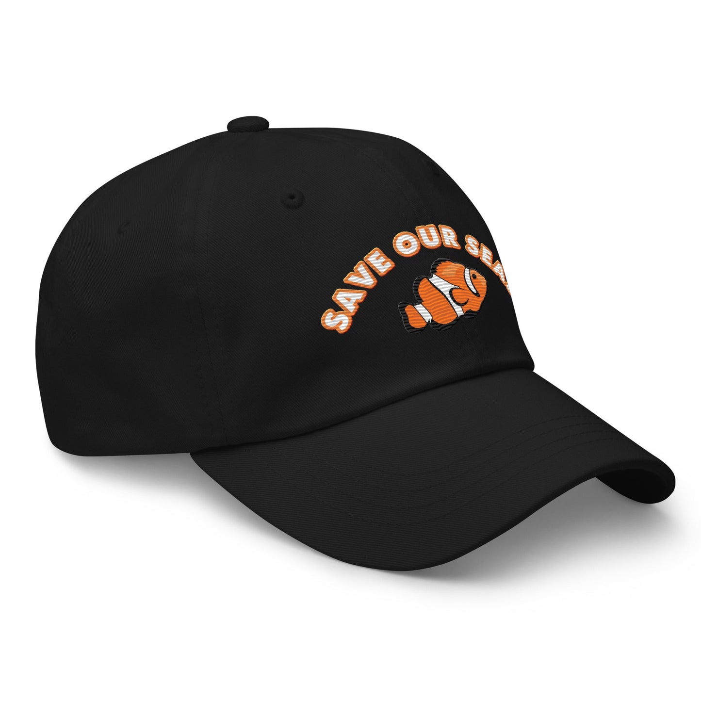 Save Our Seas Clownfish Dad hat: Pulls 4 pounds of ocean plastic! by Tropical Seas Clothing