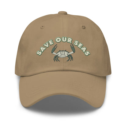 Save Our Seas Crab Dad hat: Pulls 4 pounds of ocean plastic! by Tropical Seas Clothing