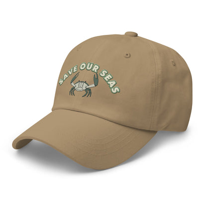 Save Our Seas Crab Dad hat: Pulls 4 pounds of ocean plastic! by Tropical Seas Clothing