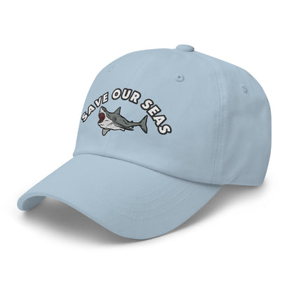 Save Our Seas Shark Dad hat: Pulls 4 pounds of ocean plastic! by Tropical Seas Clothing