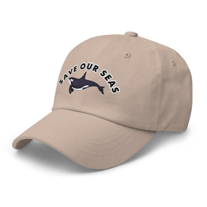 Save Our Seas Orca Dad hat: Pulls 4 pounds of ocean plastic! by Tropical Seas Clothing