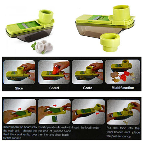 Veggie Lover's Compact Palm Sized Mini Grater and Veggie Slicer by VistaShops