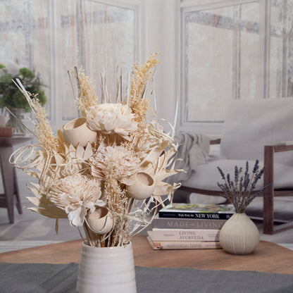 Sola Flower and Bleach Palm Bouquet by Andaluca Home