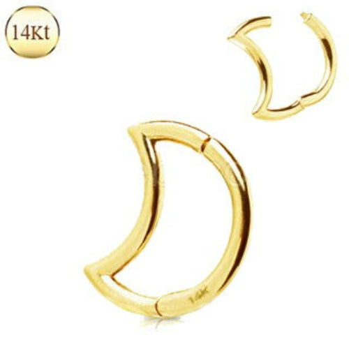 14Kt. Yellow Gold Crescent Moon Seamless Clicker Ring by Fashion Hut Jewelry