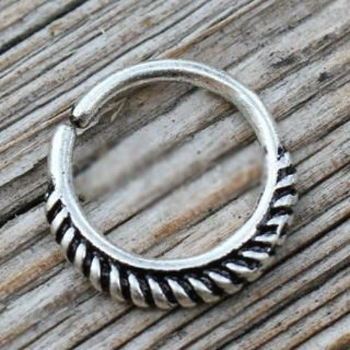 316L Stainless Steel Braiding Design Seamless Ring / Septum Jewelry by Fashion Hut Jewelry