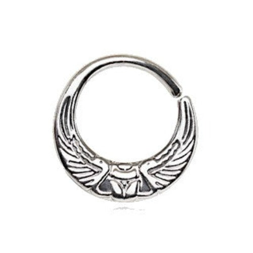 316L Stainless Steel Egyptian Winged Sun Seamless Rings / Cartilage Earrings by Fashion Hut Jewelry