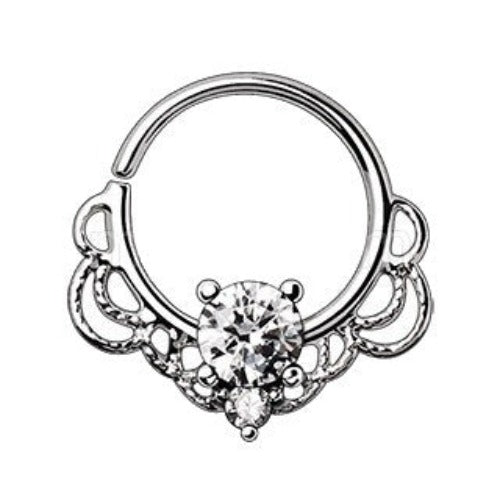 316L Stainless Steel Made for Royalty Ornate Seamless Ring by Fashion Hut Jewelry