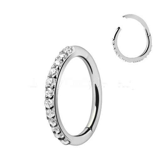 316L Stainless Steel Multi-Jeweled Seamless Clicker Ring by Fashion Hut Jewelry