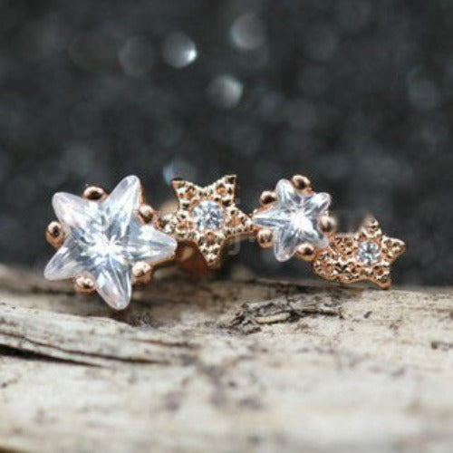 Rose Gold Shooting Star Cartilage Earring by Fashion Hut Jewelry