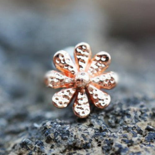 Rose Gold Plated Daisy Flower Cartilage Earring by Fashion Hut Jewelry