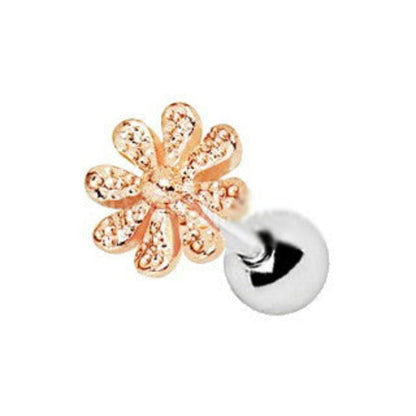 Rose Gold Plated Daisy Flower Cartilage Earring by Fashion Hut Jewelry