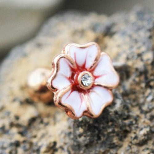 Rose Gold Hawaiian Hibiscus Flower Cartilage Earring by Fashion Hut Jewelry