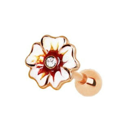 Rose Gold Hawaiian Hibiscus Flower Cartilage Earring by Fashion Hut Jewelry