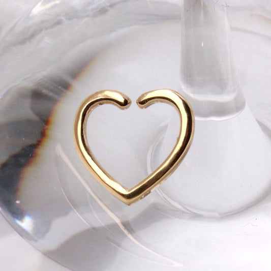 14Kt Yellow Gold Heart Shaped Cartilage Earring by Fashion Hut Jewelry