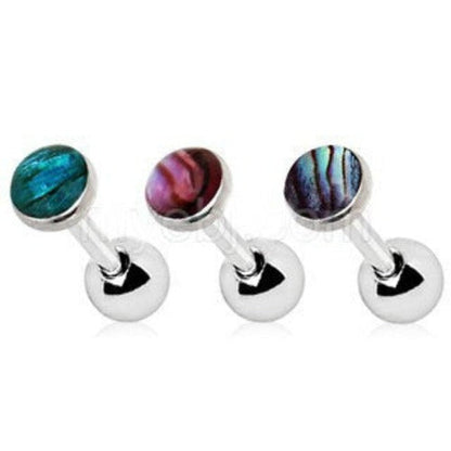 316L Stainless Steel Cartilage Earring with Abalone Shell by Fashion Hut Jewelry