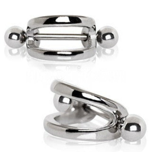 316L Stainless Steel Double Line Cartilage Cuff Earring by Fashion Hut Jewelry