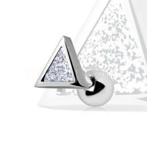 316L Stainless Steel CZ Dust Triangle Cartilage by Fashion Hut Jewelry